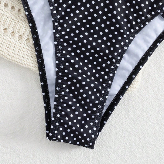 Damen Triangel-Bikini-Set mit verspielten Punkten EB