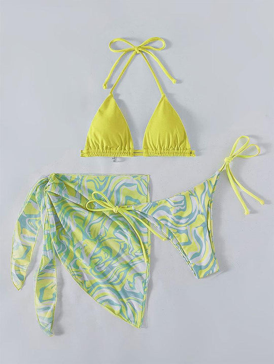 Damen Triangel-Bikini mit einzigartigem Wickelrock EB