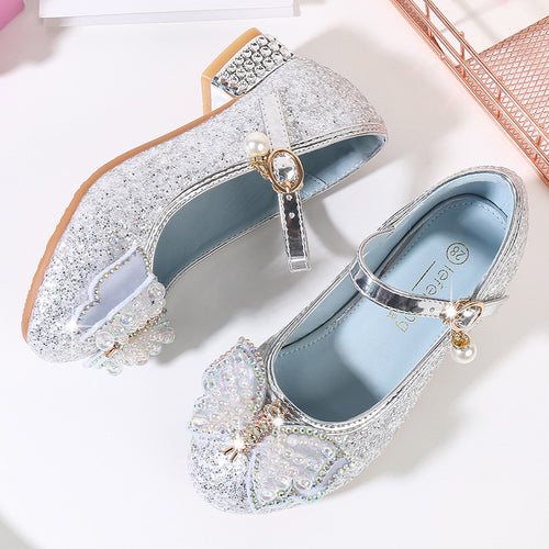 Mädchen Ballerina Schuhe mit Glitzer und schimmernden Applikationen EB