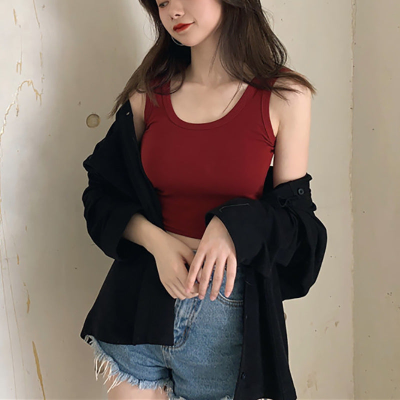 Damen Crop-Top aus atmungsaktiver Baumwolle mit schmalem Schnitt EB
