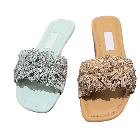 Damen Glamouröse Sandalen mit funkelndem Pailletten-Akzent EB