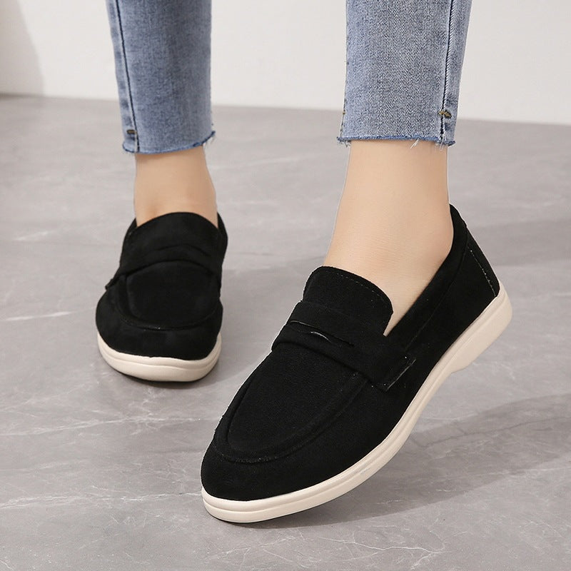 Damen Mokassins mit modischem Veloursleder-Design EB