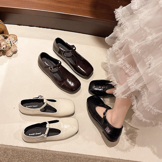 Damen Ballerina-Schuhe mit praktischem Schnallenverschluss und bequemer Innensohle EB
