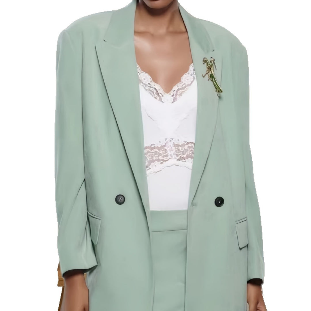 Damen Eleganter Blazer mit doppelt geknöpften Lappen EB