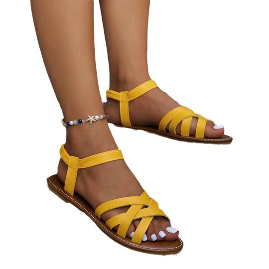 Damen elegante Fußsandalen mit Kettenverzierung EB
