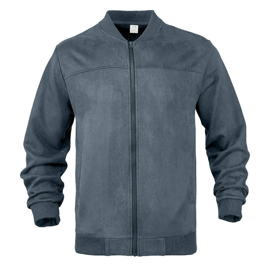 Herren nan Wildleder-Blousonjacke im Bomberstil mit elastischen Rippbündchen EB