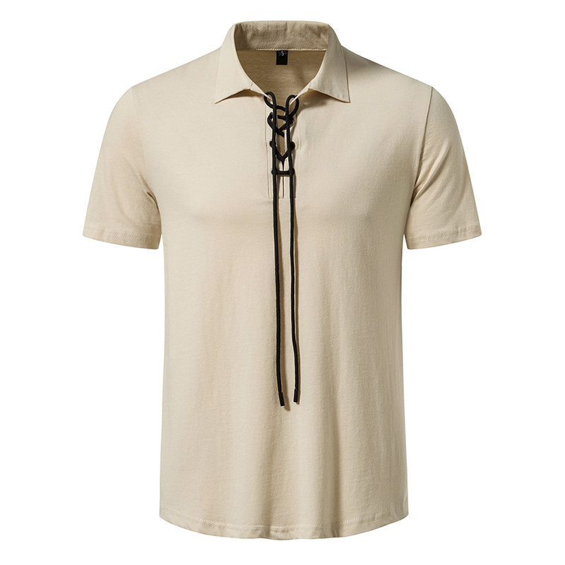 Herren Polo-Shirt mit einzigartigem Schnürdesign EB