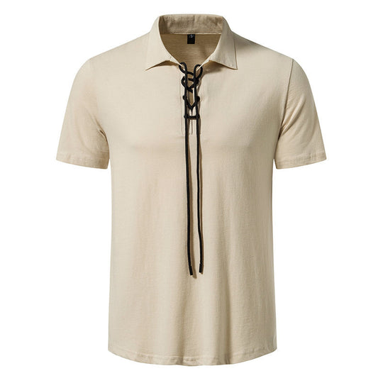 Herren Polo-Shirt mit einzigartigem Schnürdesign EB