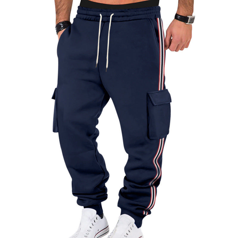 Herren Cargo-Joggerhose mit seitlichen Klapp‑Cargotaschen, Tunnelzug & Rippbündchen EB