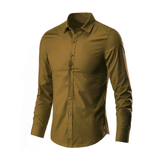 Herren nan Slim-Fit Businesshemd aus Stretch-Baumwollmix mit Kentkragen EB