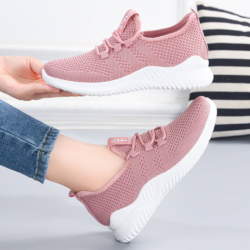 Damen Atmungsaktive Komfort Sneakers mit elastischem Strickdesign EB