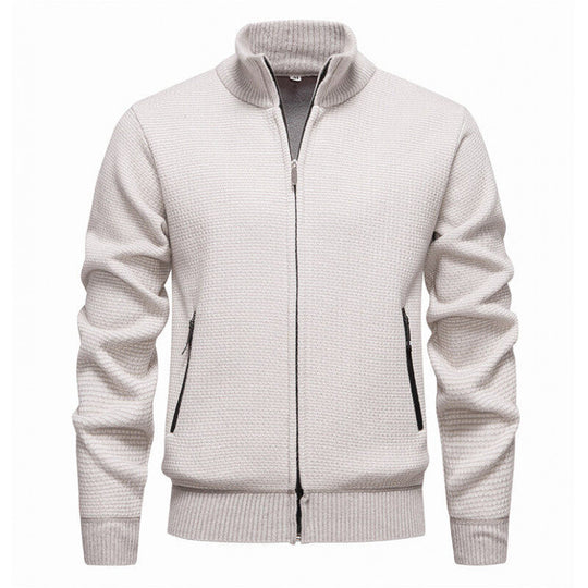 Herren Strickjacke mit modernem Zipper und seitlichen Reißverschlusstaschen EB