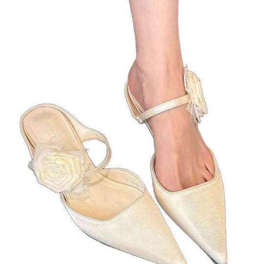 Damen elegante Slingback-Pumps mit floralem Dekor EB