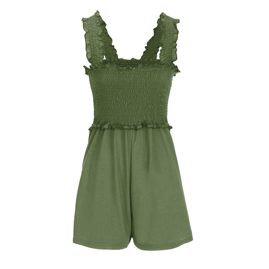 Damen Freizeit Minikleid mit schmalen Trägern und Raffung EB
