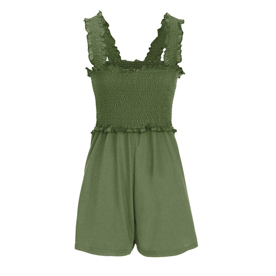 Damen Freizeit Minikleid mit schmalen Trägern und Raffung EB
