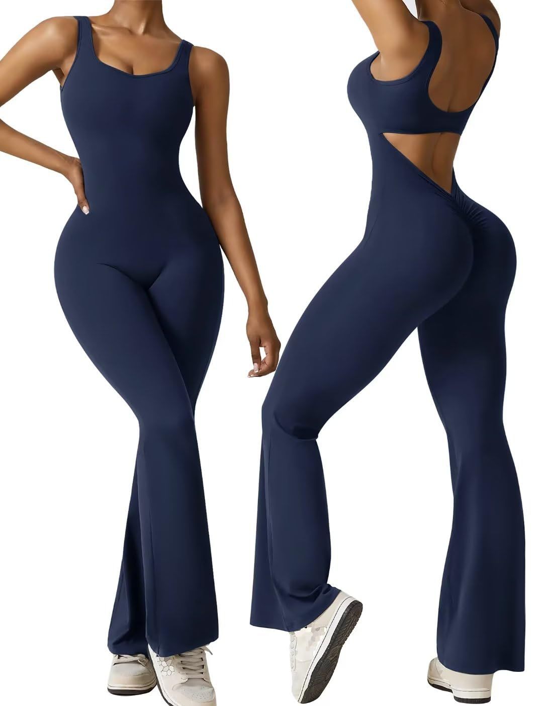 Damen Sportlicher Jumpsuit mit angeschnittenem Schnitt und trendy Cut-Outs EB