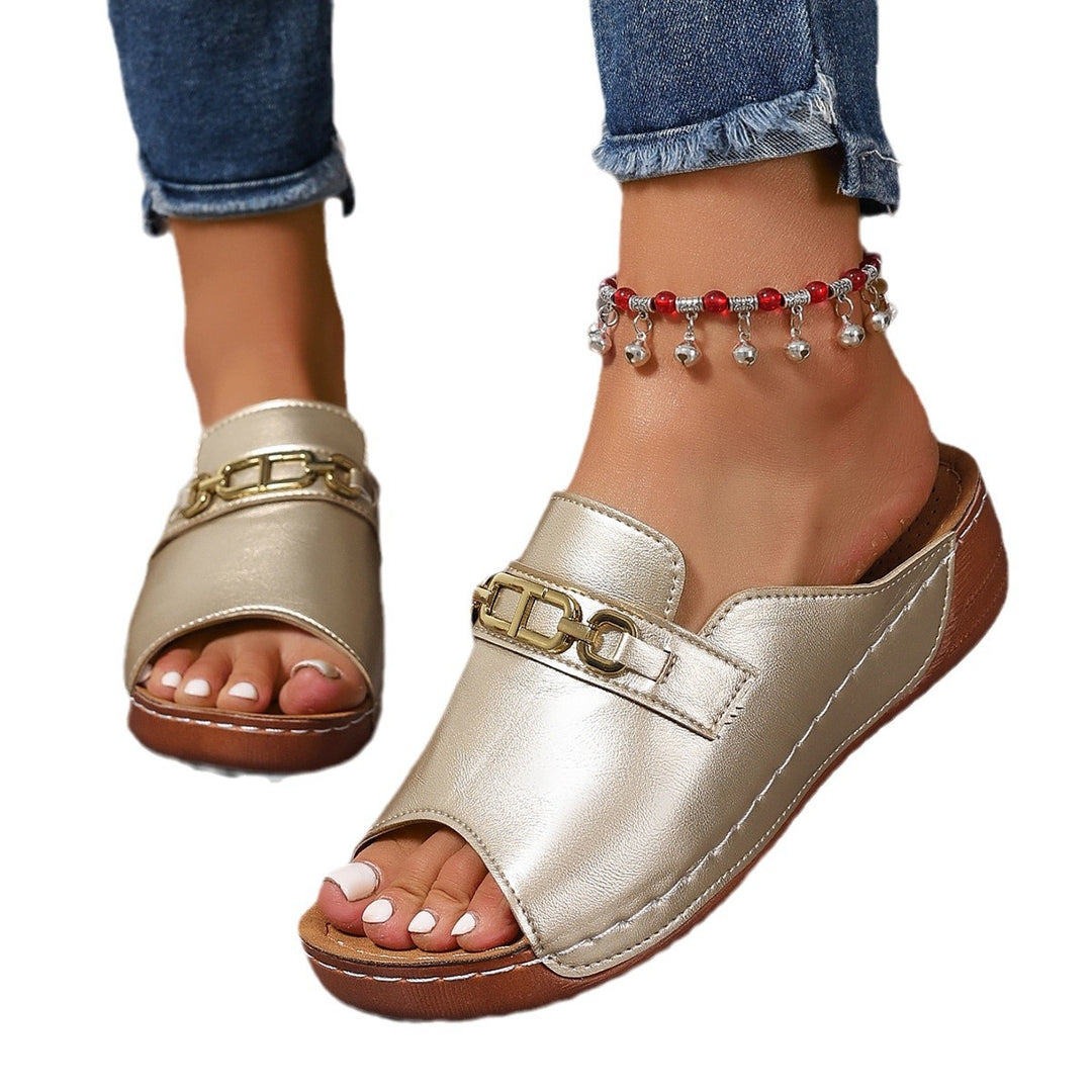 Damen Komfortable Clogs mit dekorativer Schnalle und atmungsaktiver Innensohle EB