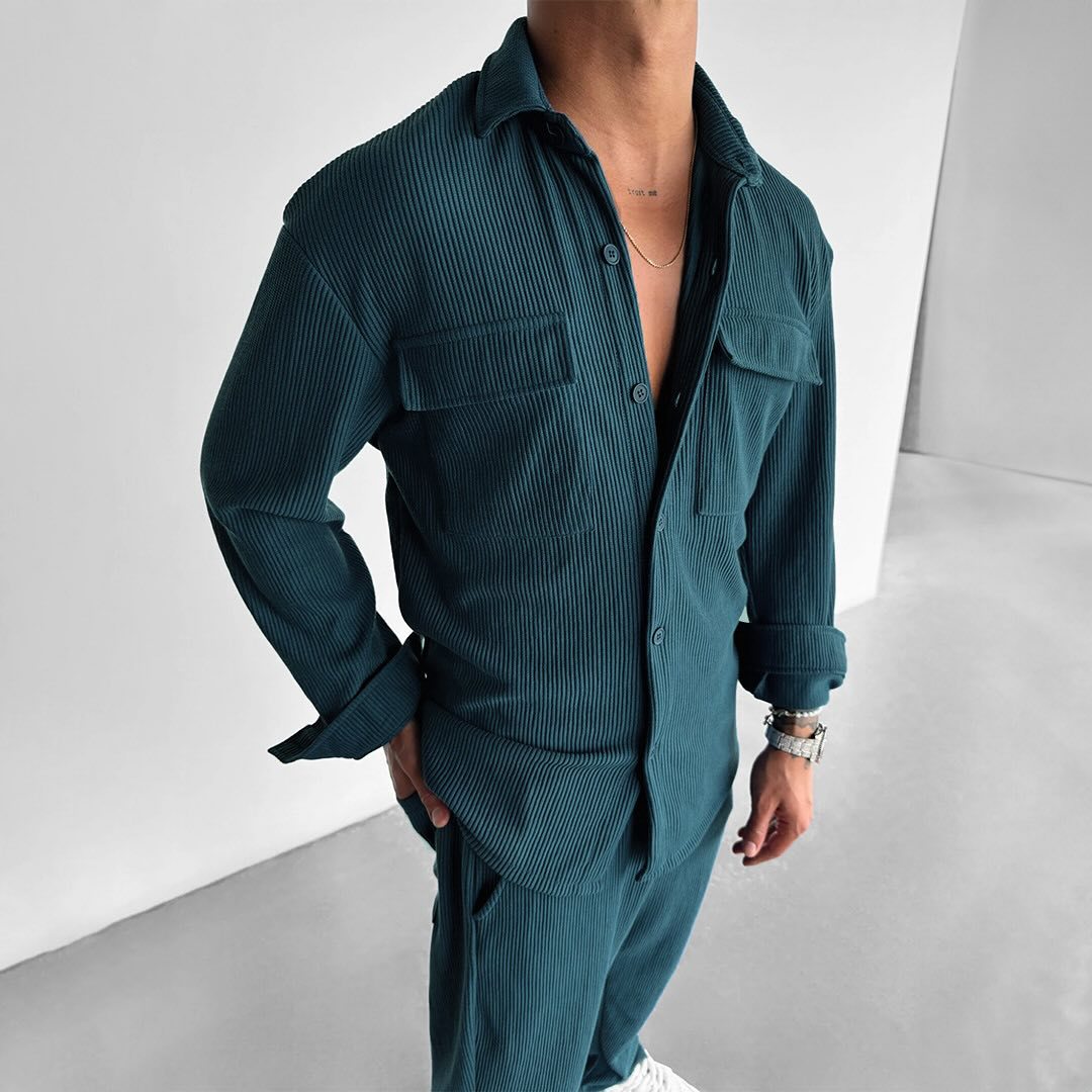 Herren utility Hemdbluse mit doppelten Brusttaschen EB