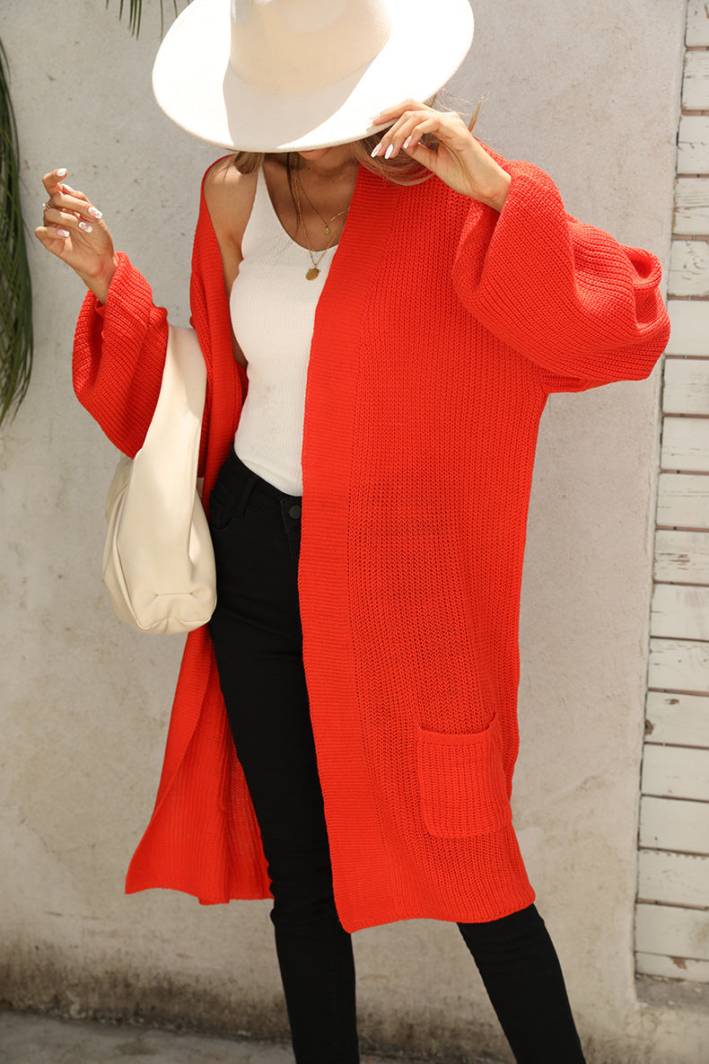 Damen Strickjacke mit offener Front und strukturiertem Design EB