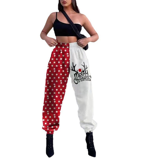 Damen Freizeithose mit lustigem Schneemann-Design EB