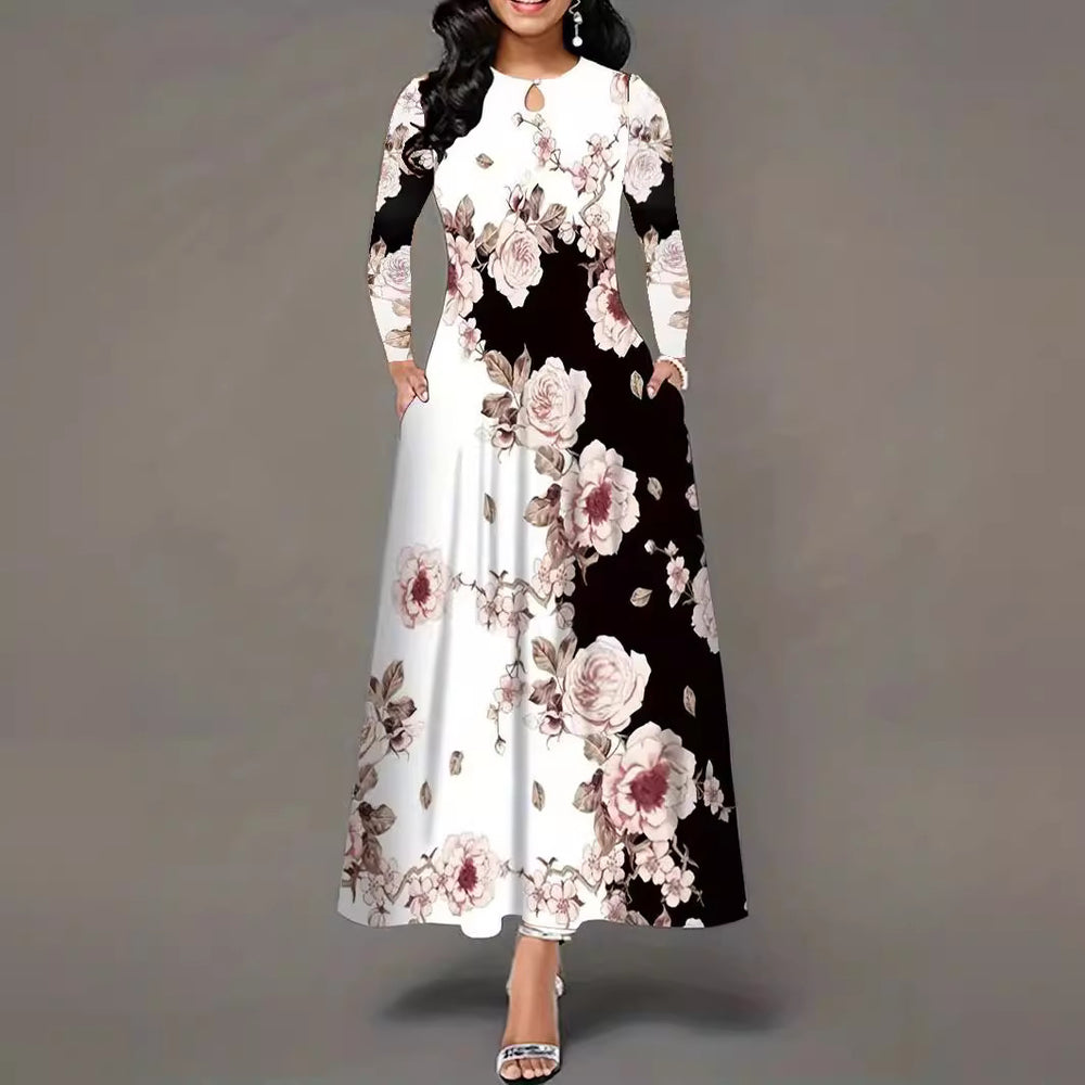 Damen Maxikleid mit floralen Mustern EB
