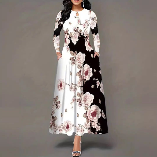 Damen Maxikleid mit floralen Mustern EB