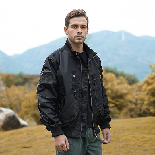 Herren nan robuste Bomberjacke mit winddichtem Nylon, utility-Taschen und elastischen Bündchen EB
