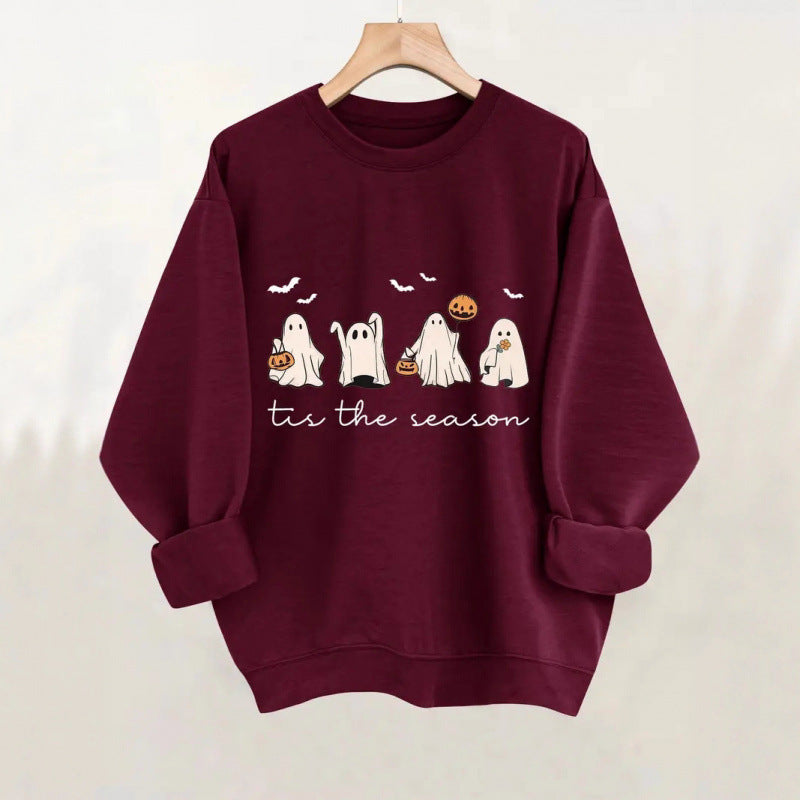 Damen Sweatshirt mit verspielt gruseligem Motiv EB
