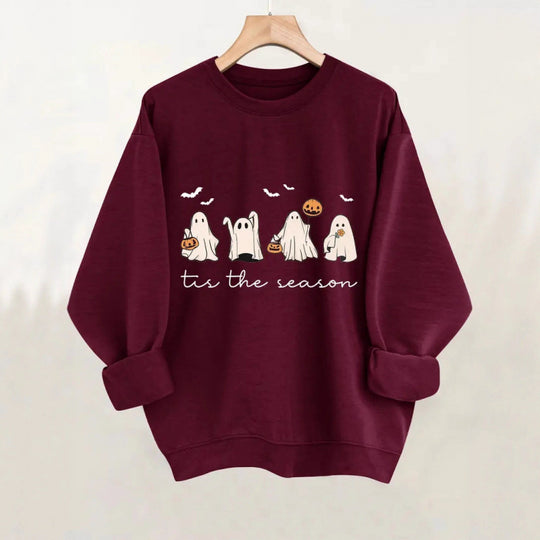 Damen Sweatshirt mit verspielt gruseligem Motiv EB