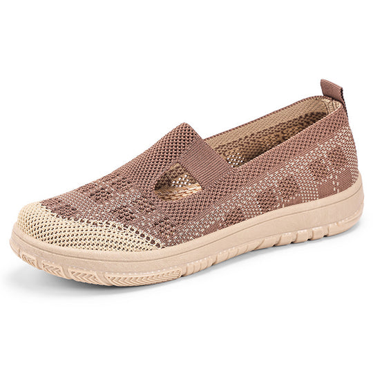 Damen Komfortable Luftige Slip-On Sneakers mit durchbrochenem Design EB