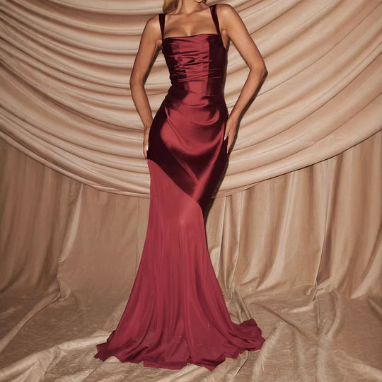 Damen Elegantes Chiffon-Abendkleid mit figurbetontem Schnitt EB