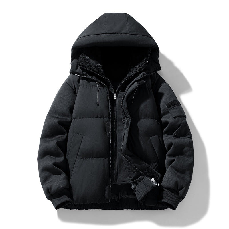 Herren urbaner Thermo-Steppblouson mit Teddyfutter, elastischem Saum und Kapuze EB