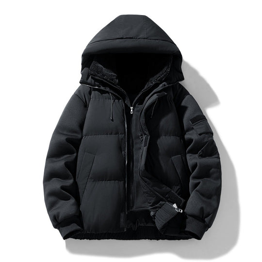 Herren urbaner Thermo-Steppblouson mit Teddyfutter, elastischem Saum und Kapuze EB