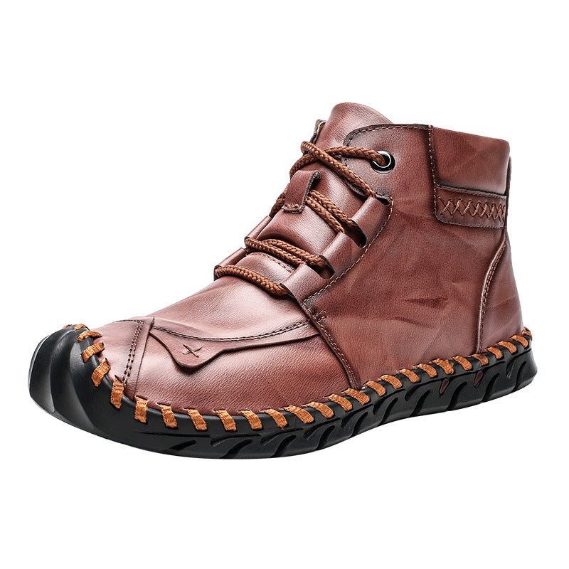 Damen elegante und bequeme Lederstiefeletten EB