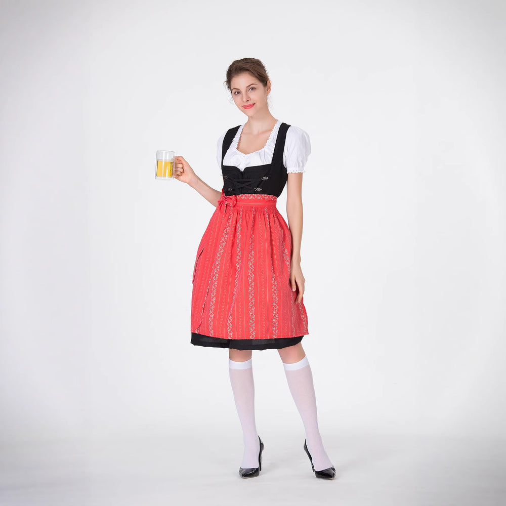 Damen Trachtenkleid mit eleganter Schürze und verspielten Rüschenkanten EB