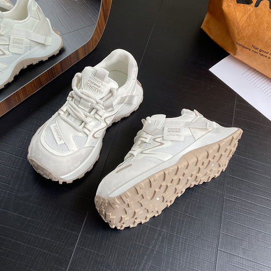 Damen Sportliche Sneakers mit atmungsaktiver Oberflächenstruktur und flexiblem Sohlenprofil EB