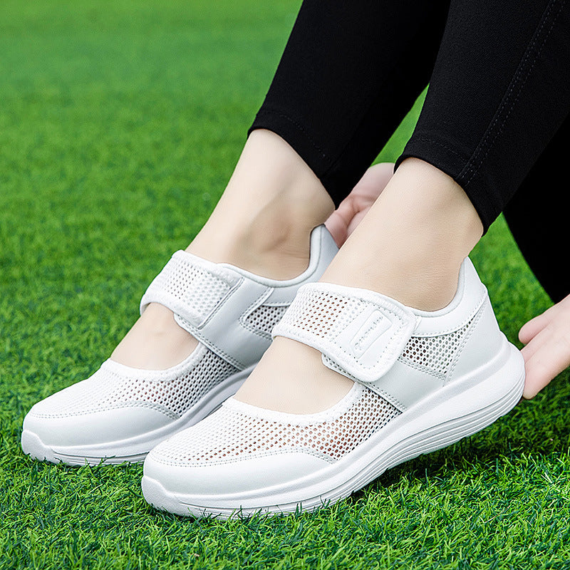 Damen Sportliche Klettverschluss Sneakers mit atmungsaktivem Obermaterial EB