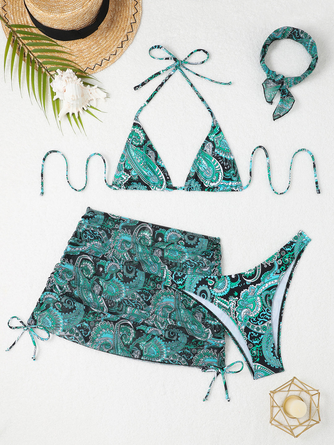 Damen Triangel-Bikini-Set mit Wickelrock EB