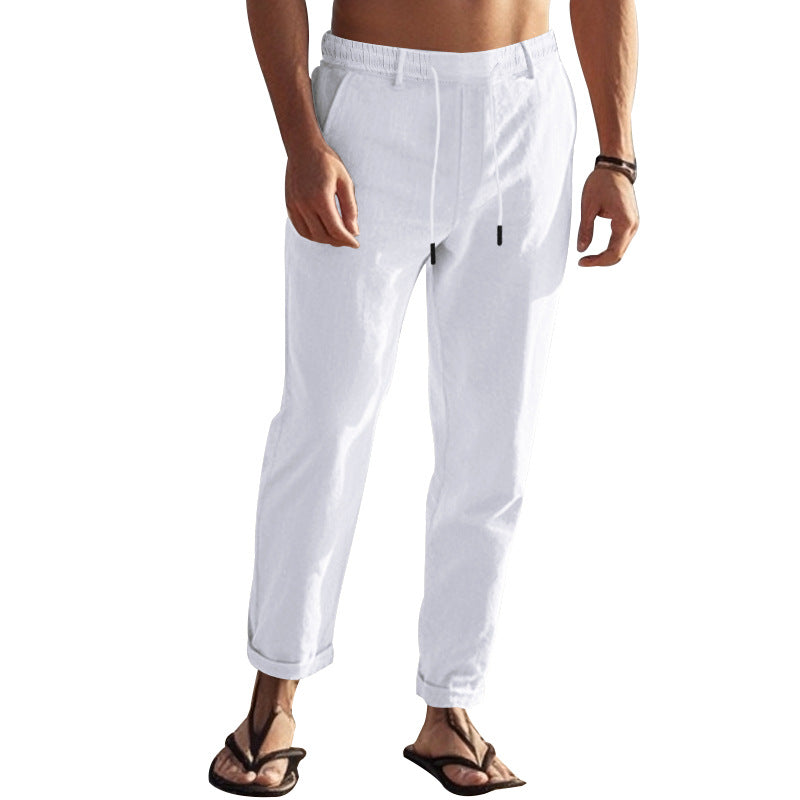 Herren lässige Freizeithose mit elastischem Bund und seitlichen Taschen EB