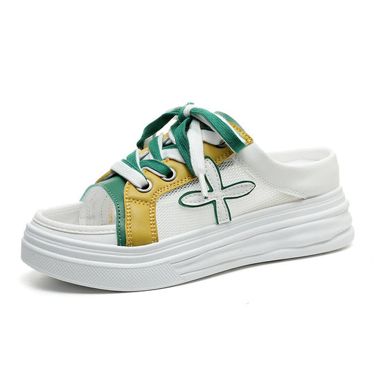 Damen Sommer Sneaker mit offenen Zehen und bequemer Sohle EB