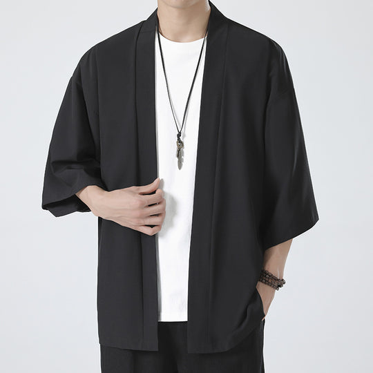 Herren nan kimonoartige Kurzarmjacke im Oversize-Schnitt EB