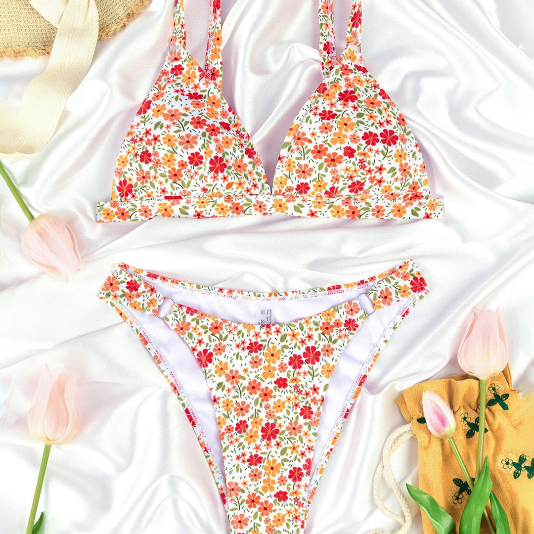Damen Blumenmuster Bikini EB