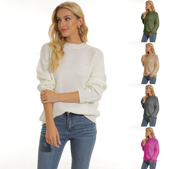 Damen Pullover mit strukturiertem Maschenmuster und bequemem Schnitt EB