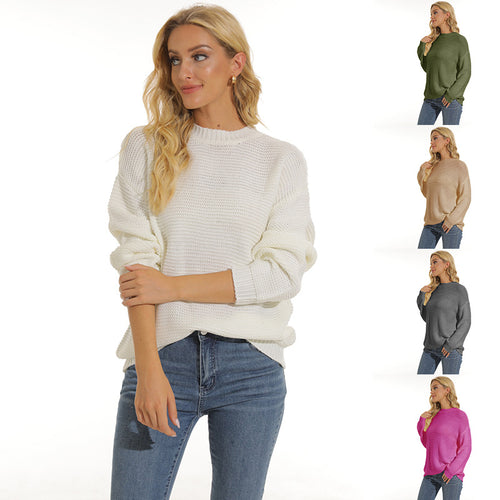 Damen Pullover mit strukturiertem Maschenmuster und bequemem Schnitt EB