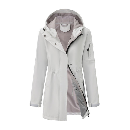 Damen nan funktionaler Softshell-Parka mit Teddyfleece-Futter, Kapuze und Taillenzug EB