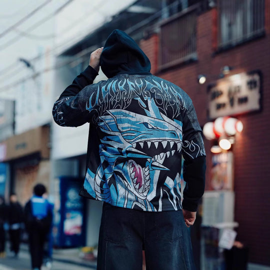 Unisex nan atmungsaktives Netz-Jersey mit großflächigem Anime-Print und V-Ausschnitt EB