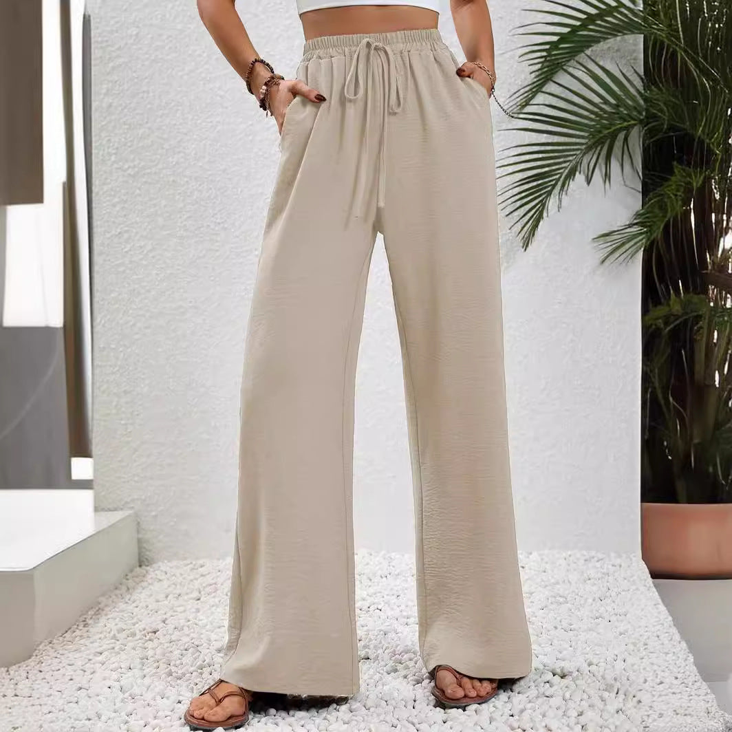 Damen Weite Palazzo-Hose mit elastischem Bund und praktischen Seitentaschen EB