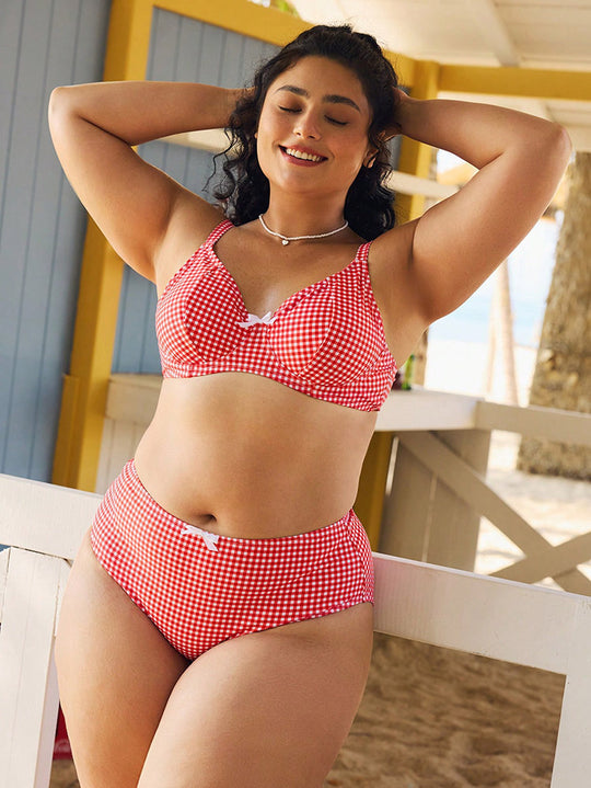 Damen Hochtaillierter Bikini mit gepolstertem Oberteil EB