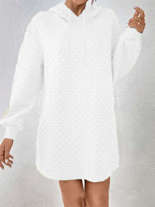 Damen Kapuzenkleid aus strukturiertem Material EB