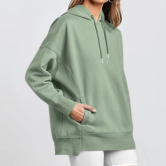 Damen Oversized Kapuzenpullover mit Taschen und Kängurustil EB